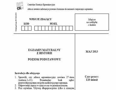 Miniatura: Matura 2013. Zobacz arkusz z historii....