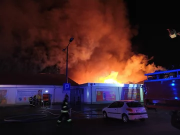 Pożar Lidla w Kielcach 