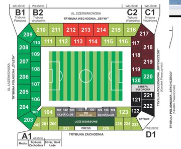 Schemat stadionu Legii Warszawa