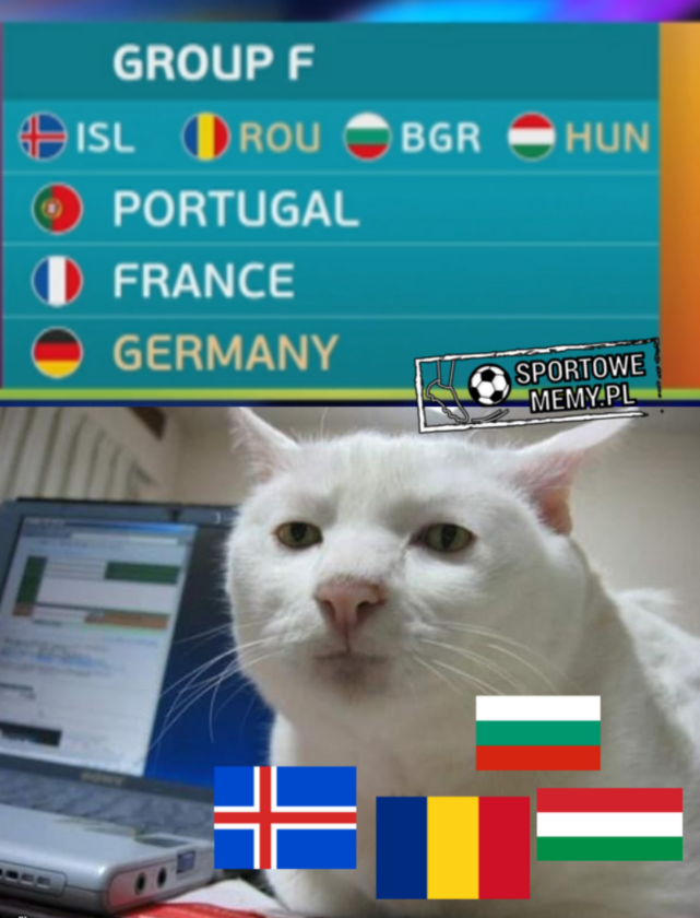 Mem po losowaniu grup Euro 2020 