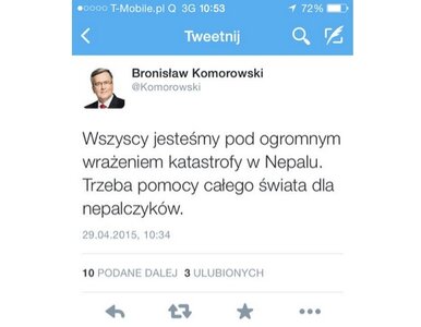 Miniatura: Kolejna wpadka Komorowskiego na Twitterze....