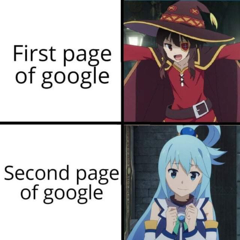 Pierwsza strona Google / Druga strona Google 