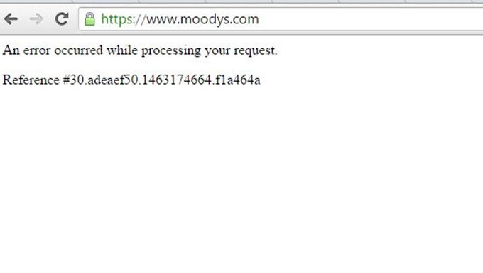 Błąd na stronie Moody's