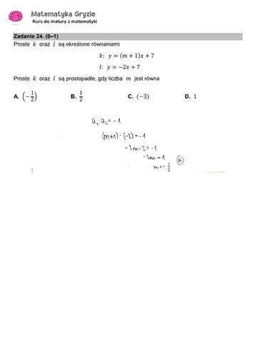 Zadanie 24 &ndash; Matura 2024. Matematyka &mdash; poziom podstawowy, Formuła 2015 &mdash; arkusze z&nbsp;odpowiedziami