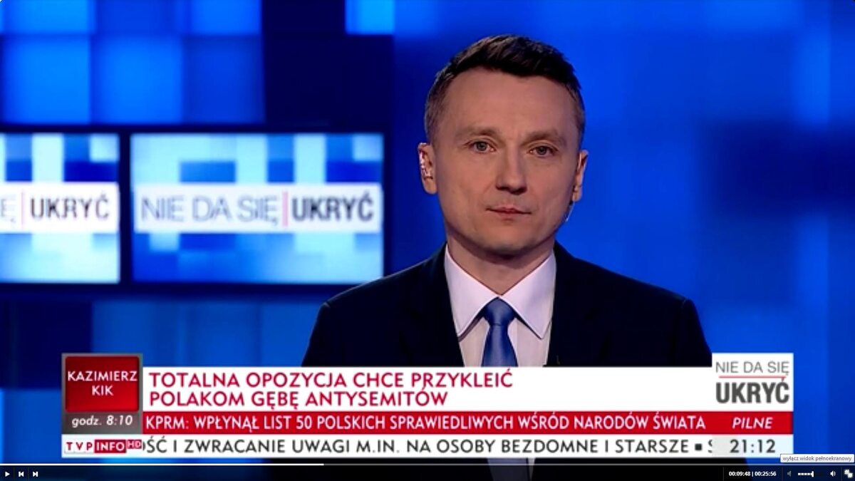 Paski informacyjne w TVP Info 