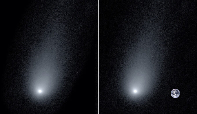 Kometa w porównaniu do Ziemi