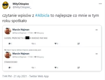 Mem podsumowujący start serwisu Albicla 