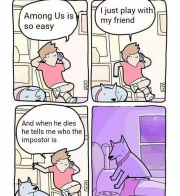 Mem inspirowany grą Among Us 