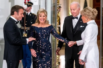 Emmanuel i Brigitte Macron na kolacji u Joe Bidena i Jill Biden 