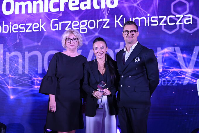 Jolanta Kloc, wiceprezes PMPG Polskie Media oraz Marta Sobieszek i Grzegorz Kumiszcza – właściciele firmy Omnicreatio