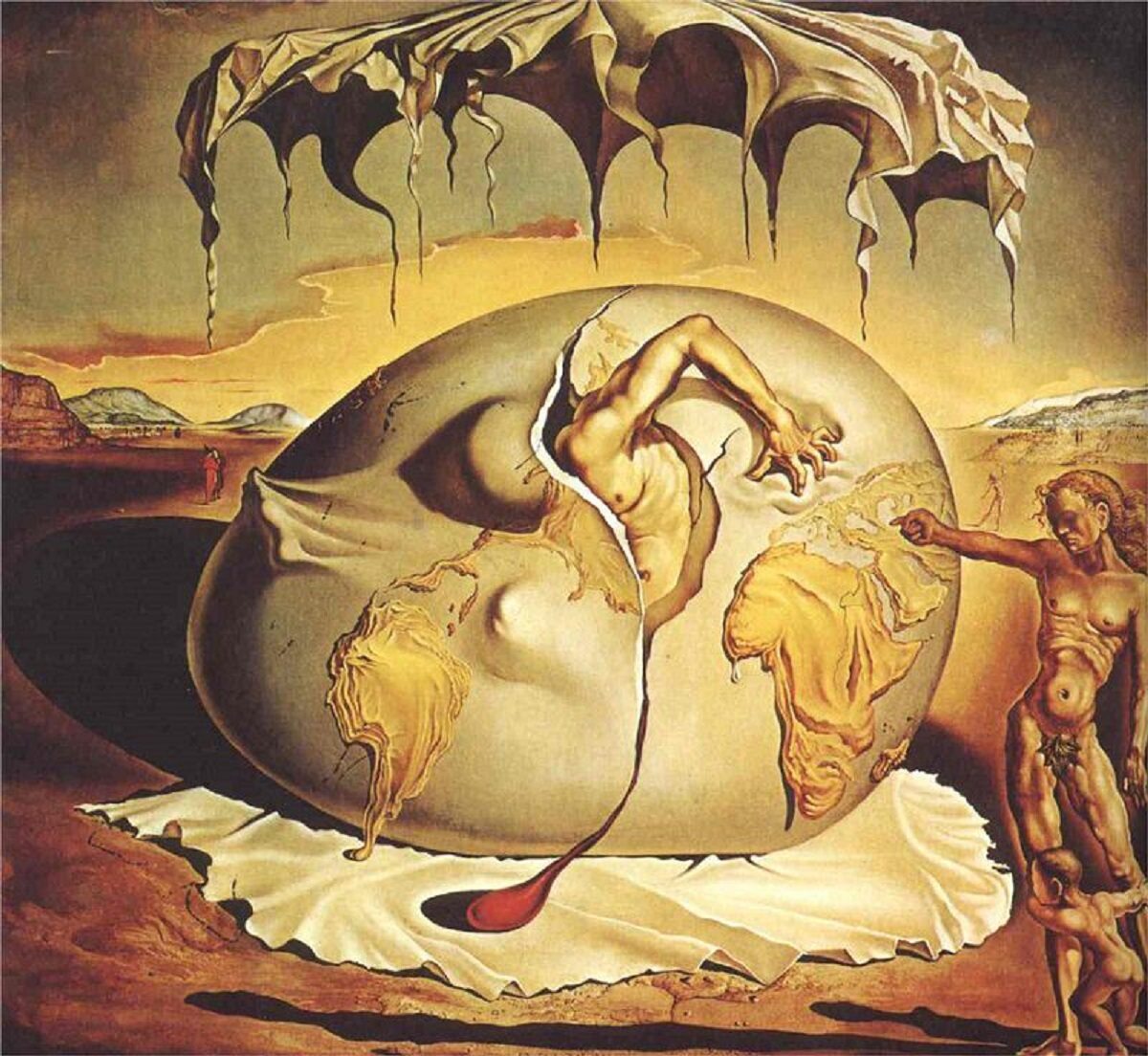Salvador Dali "Geopoliticus Child Watching the Birth of the New Man" 1943 r. 