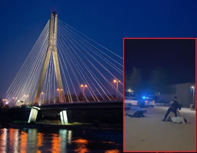 Miniatura: Bójka z policją na bulwarach w Warszawie....