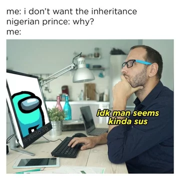Mem z gry Among Us 