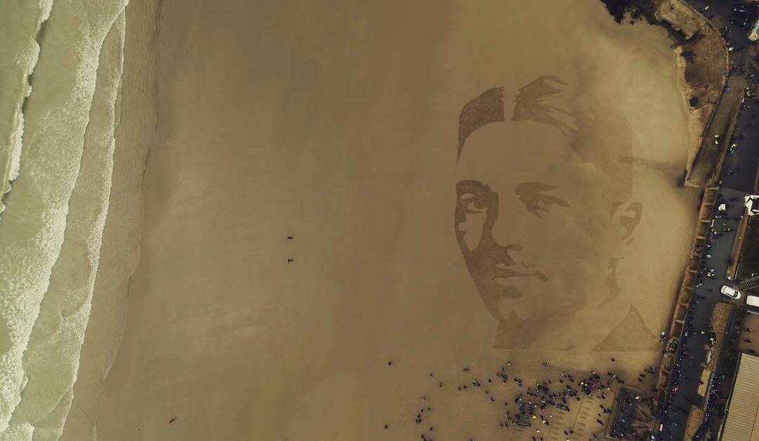 60-metrowy portret Wilfreda Owena w Folkestone 