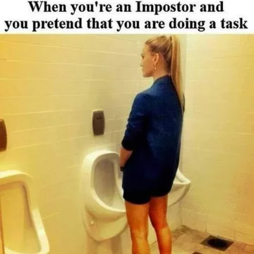 Mem inspirowany grą Among Us 