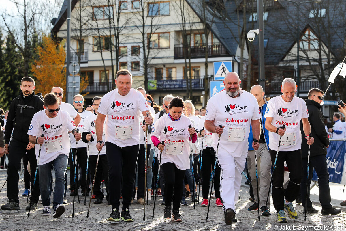 Prezydent Andrzej Duda na marszu „TAK dla transplantacji” 