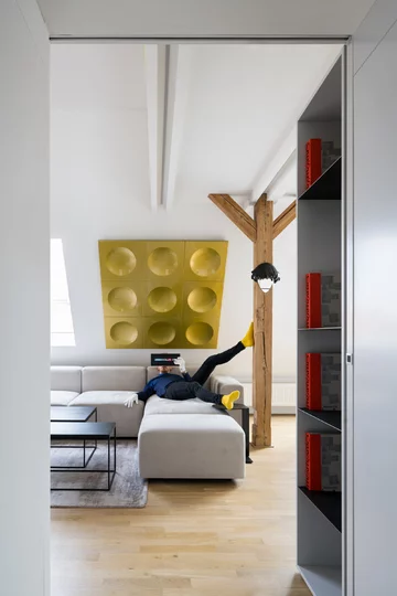 Mieszkanie na poddaszu, projekt Esté Architekti Linka, Esté Architekti, poddasze, obrazy