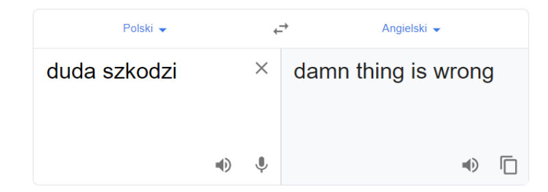 Tłumacz Google i fraza „duda szkodzi” 