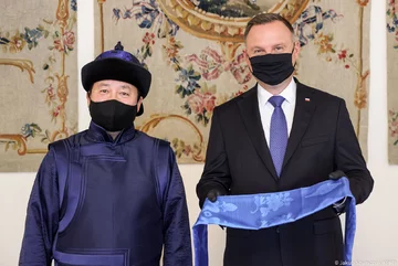 Andrzej Duda i ambasador Mongolii w RP 