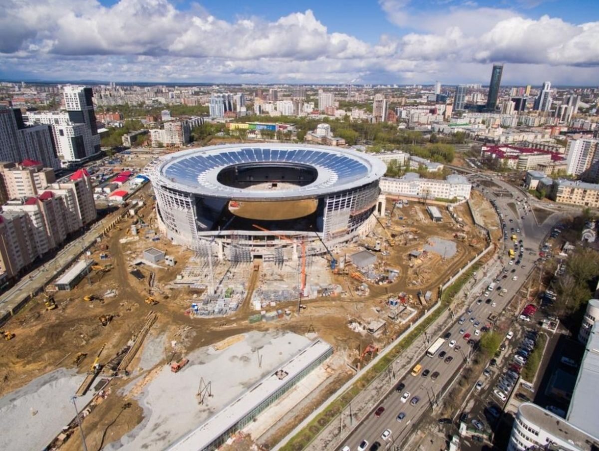 Budowa stadionu w Jekaterynburgu, maj 2017 