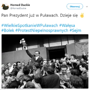 Mem po spotkaniu Lecha Wałęsy z protestującymi 