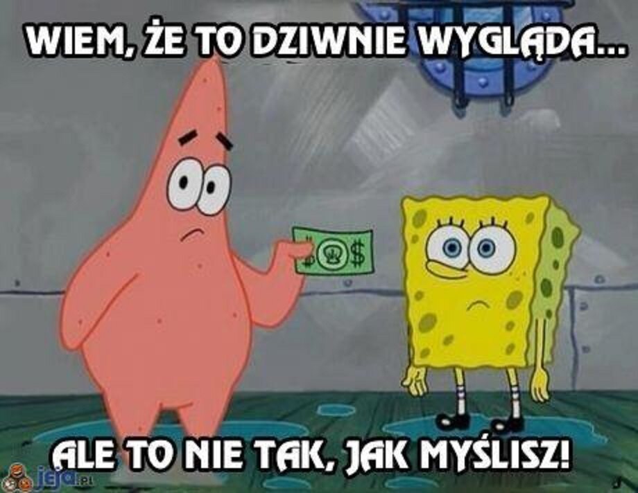 Mem inspirowany serialem „SpongeBob Kanciastoporty” 