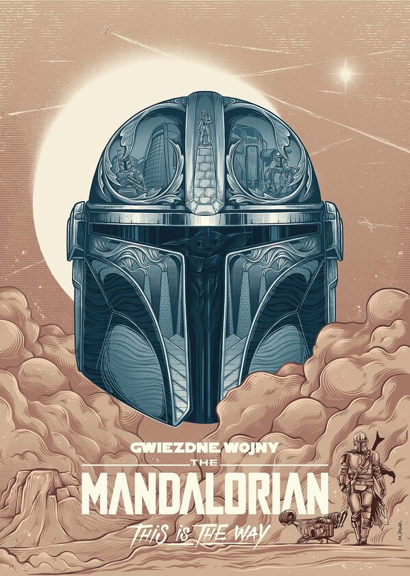Plakat „The Mandalorian" autorstwa Macieja Polaka 