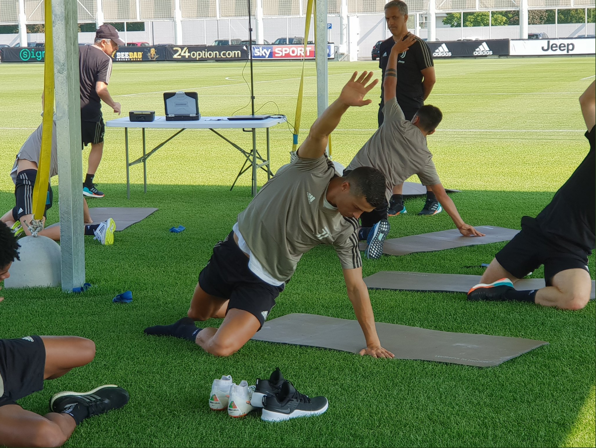 Cristiano Ronaldo podczas treningu 