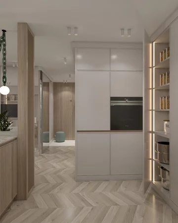 Niewielkie mieszkanie w jasnej kolorystyce, projekt Agata Izdebska, Insolito Interior 