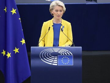 Ursula von der Leyen podczas wystąpienia w w Parlamencie Europejskim