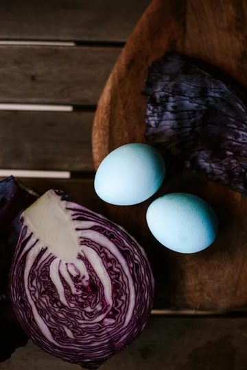 Czerwona kapusta to ekologiczny barwnik, nada kraszankom błękitny kolor Wielkanoc, jajka, kraszanki