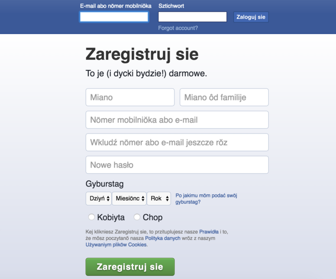 Gwara śląska na Facebooku