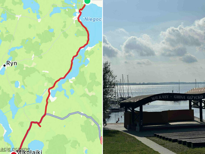 Trasa z Giżycka do Mikołajek