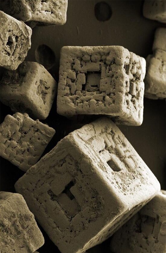 Kryształy soli pod mikroskopem 