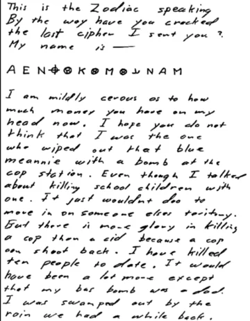 List do San Francisco Chronicle z 7 sierpnia 1969 