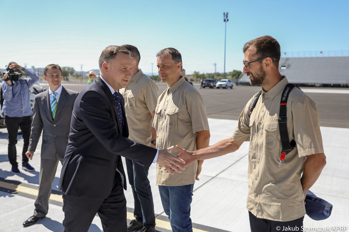 Andrzej Duda podczas wizyty w Nevadzie 