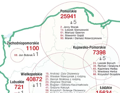 Miniatura: Powstała mapa najbogatszych Polaków. Tutaj...