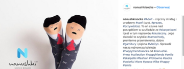 Zdjęcia skarpet na&nbsp;Instagramie firmy Nanushki