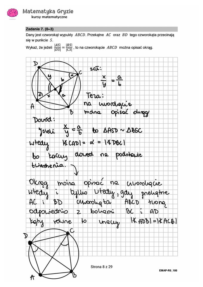 Zadanie 7 – Matura 2024. Matematyka — poziom rozszerzony, Formuła 2015 — arkusze z odpowiedziami