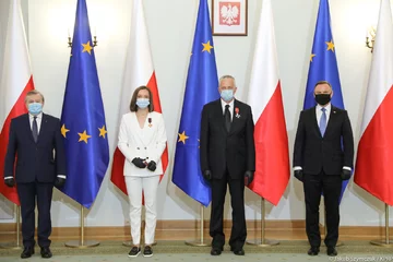 Uroczystość odznaczenia Igi Świątek i Tomasza Świątka 