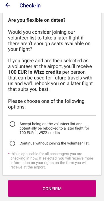 Powiadomienie podczas odprawy w&nbsp;Wizz Air