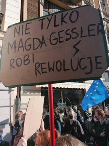 Hasła z protestu w Łodzi 