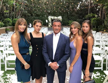 Sylvester Stallone z córkami i żoną Jennifer Flavin 