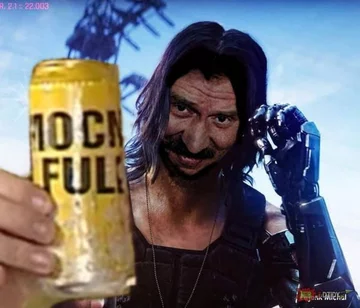 Mem zainspirowany grą Cyberpunk 2077 