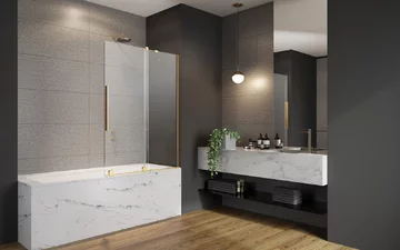 Łazienka z parawanem nawannowym 