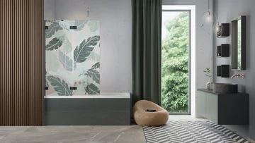 Łazienka z parawanem nawannowym 