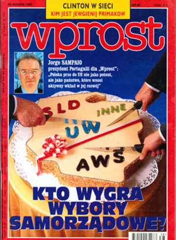 Okładka tygodnika Wprost nr 38/1998 (825)