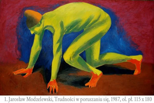 Jarosław Moidzelewski, Trudności w poruszaniu się (1987), olej na płótnie