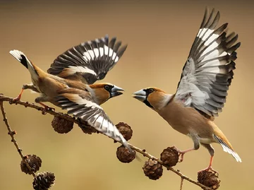 Kategoria "Natura". II miejsce - Wiesława Bajko, „Potyczka grubodziobów” 