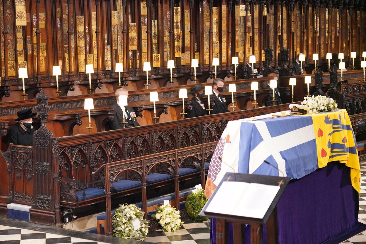 Królowa Elżbieta II na pogrzebie męża 